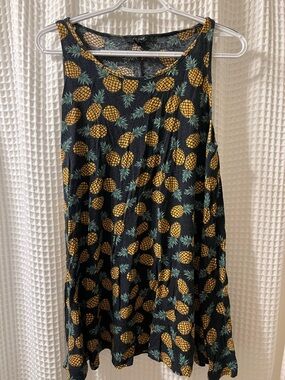Forever 21 Black Tropical Pineapple Print Dress